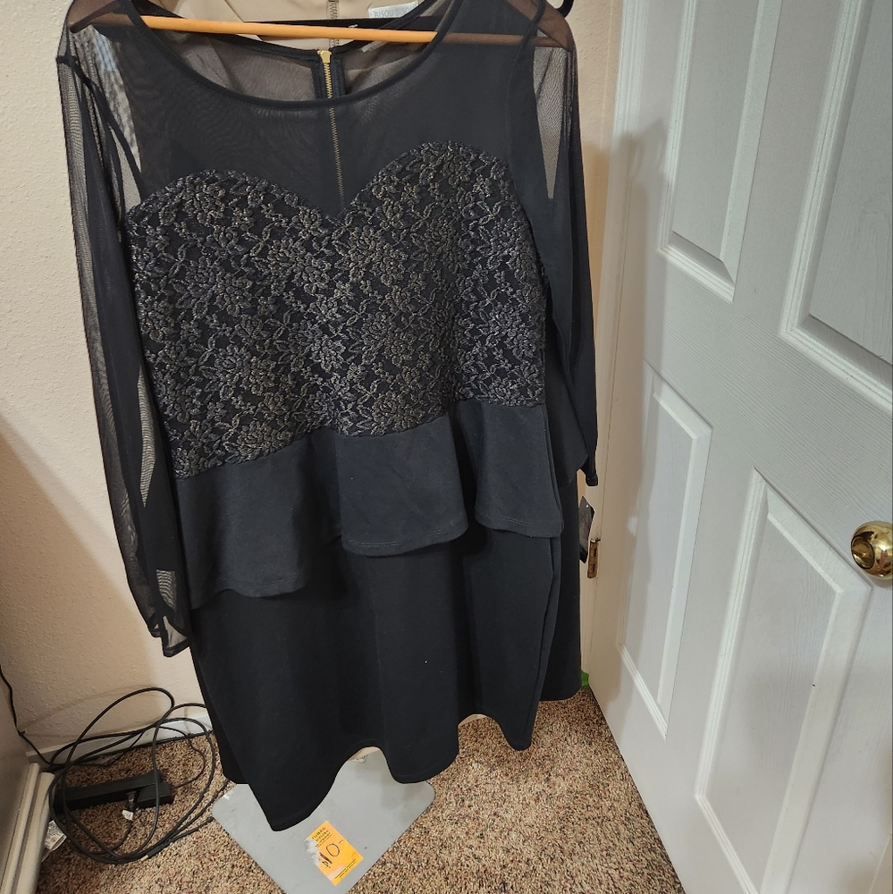 Beautiful sheer sweetheart peplum dress